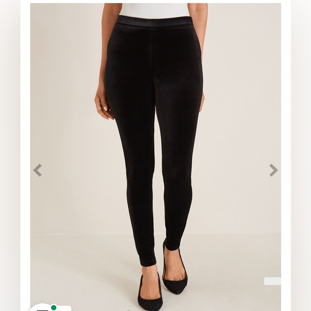 Zenergy by Chico’s Black Velvet Leggings Size 1/S/8